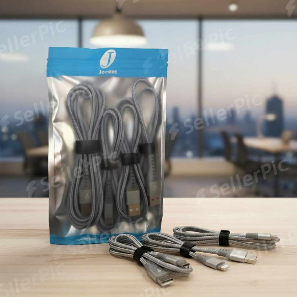 4-in-1 USB-C Cable Pack (2M/1M/0.5M) Heavy-Duty Braided Nylon