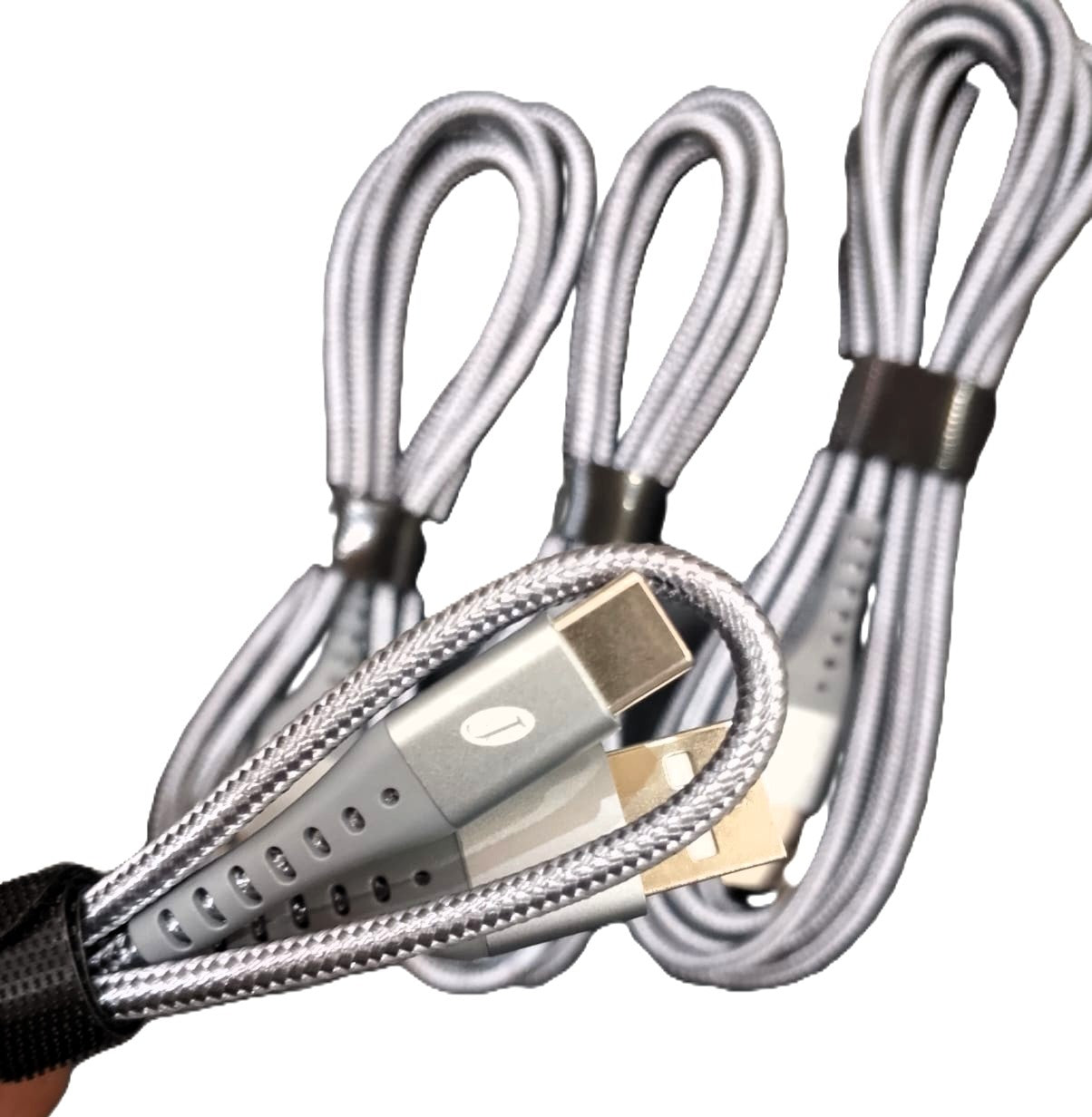 4-in-1 USB-C Cable Pack (2M/1M/0.5M) Heavy-Duty Braided Nylon